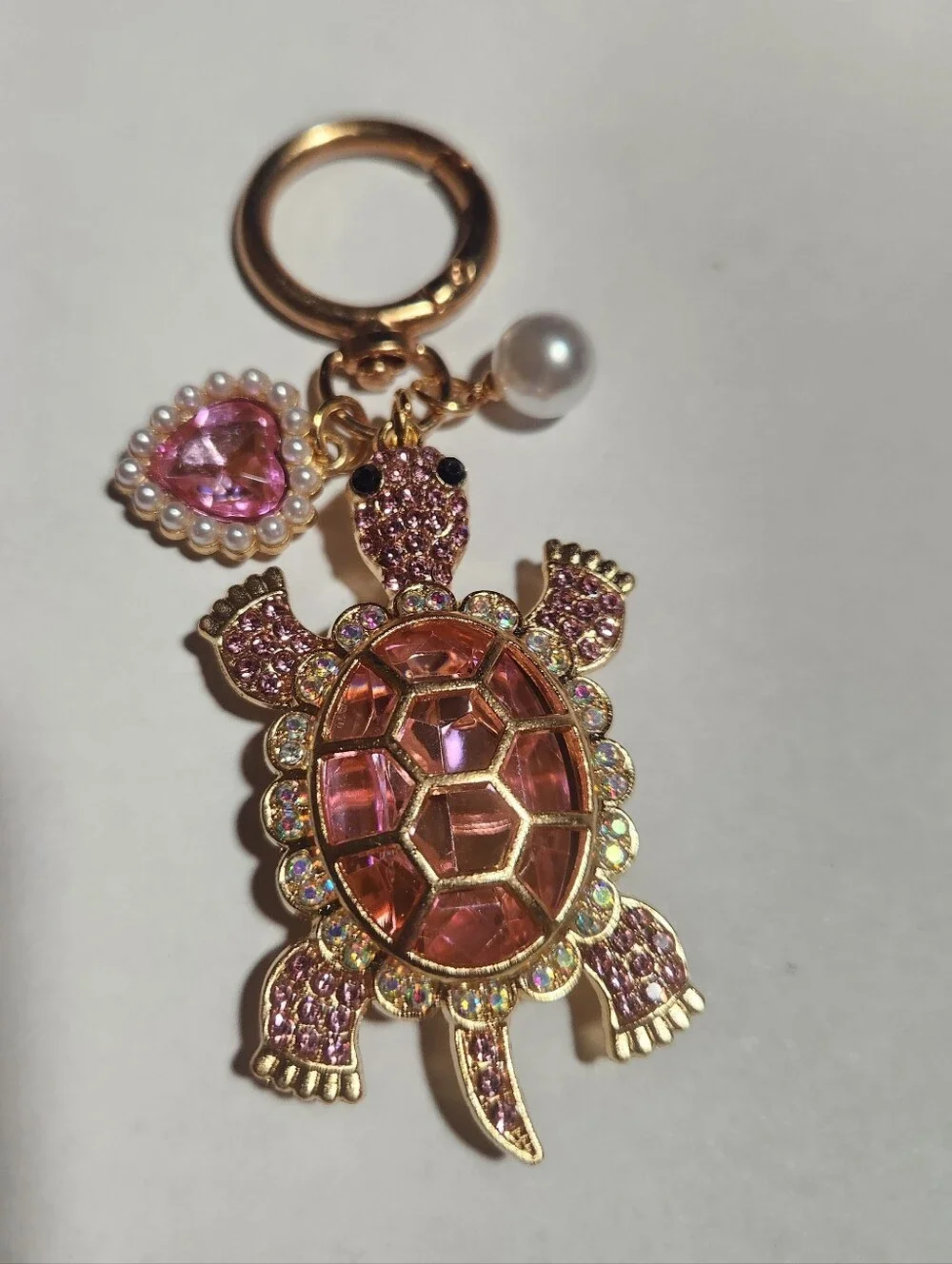Pink Turtle Stone Keychain/bag  Charm